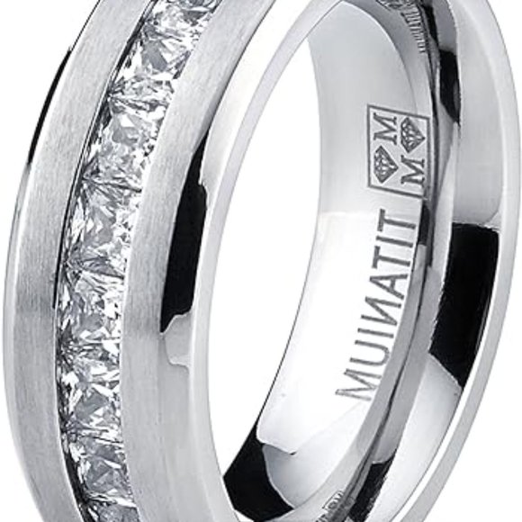 Mens' Wedding Band Engagement Ring Titanium - Picture 3 of 5